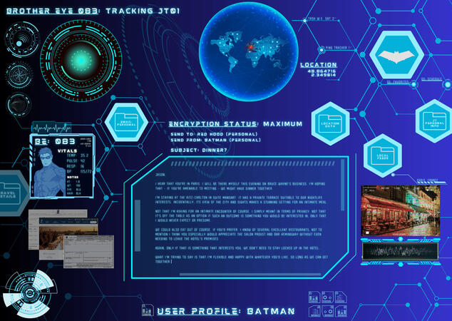 Mock Batcomputer Screen - BruJay Server Zine